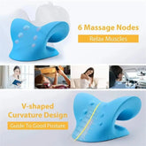 Neck Massage Pillow Neck Shoulder Cervical Chiropractic Traction Device Massage Pillow for Pain Relief Body Neck Massager